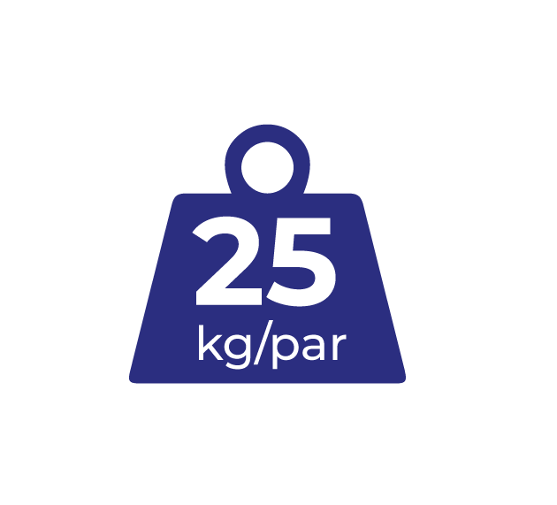 25 kg/par